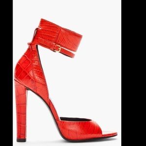 ALEXANDER WANG red crocodile AMINATA heels
